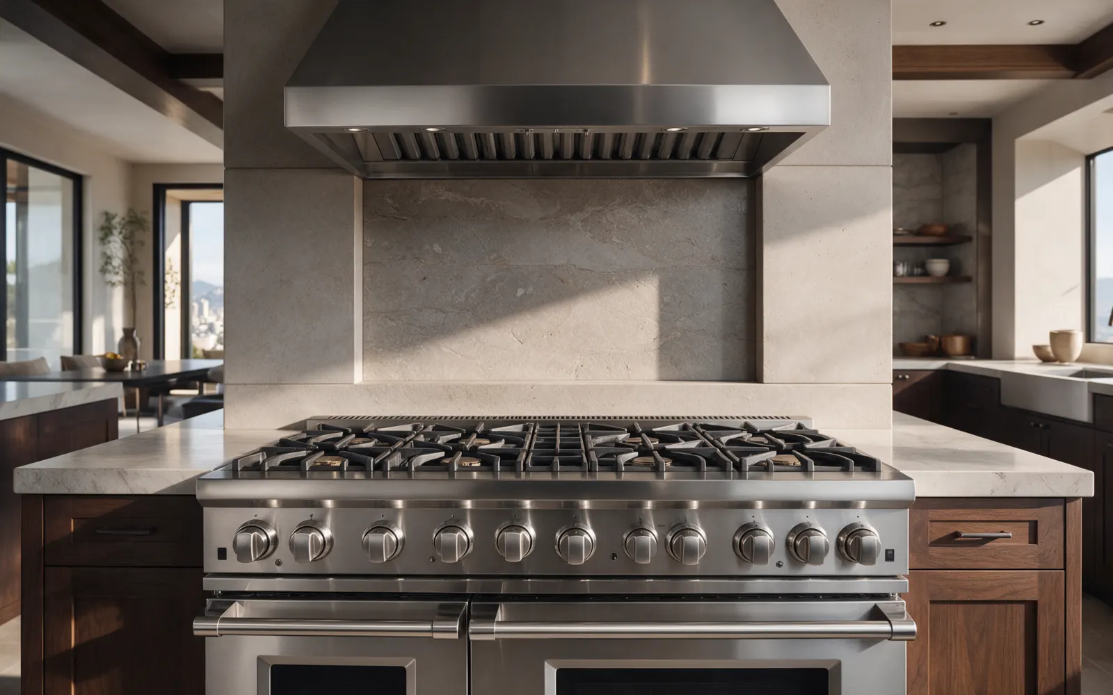 Viking professional range with open burners